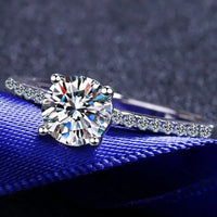 Ring Isabella - 1 Carat Moissanite, Rhodium-Plated Women's Ring Velanci