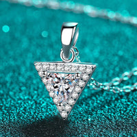 Sterling Triangle Moissanite Pendant Necklace - Sleek Velanci