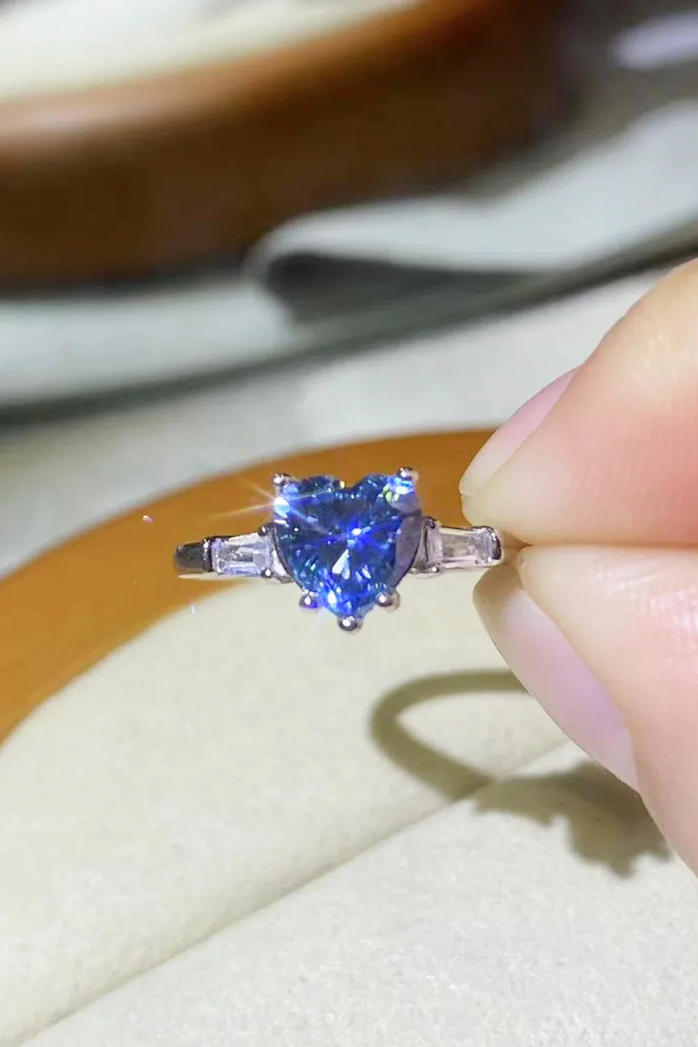 1 Carat Moissanite Heart Ring Chiara - Seaside Sparkle Women's Ring Velanci