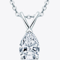 1.5 Carat Moissanite Teardrop Necklace - Sterling Silver Velanci