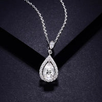Moissanite Teardrop Necklace - Sterling Silver Shine Velanci