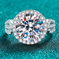 Ring Alessia - 5 Carat Moissanite Sterling Silver Halo Women's Ring Velanci