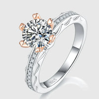 1 Carat Moissanite Sterling Silver Ring Francesca - Sparkle Women's Ring Velanci