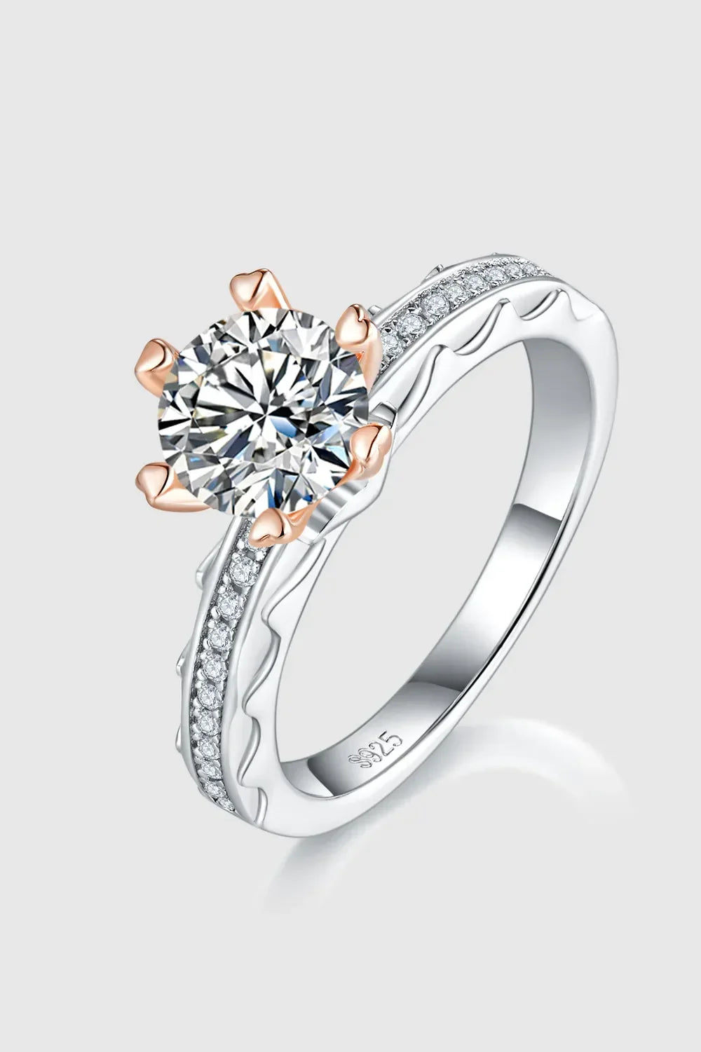 1 Carat Moissanite Sterling Silver Ring Francesca - Sparkle Women's Ring Velanci