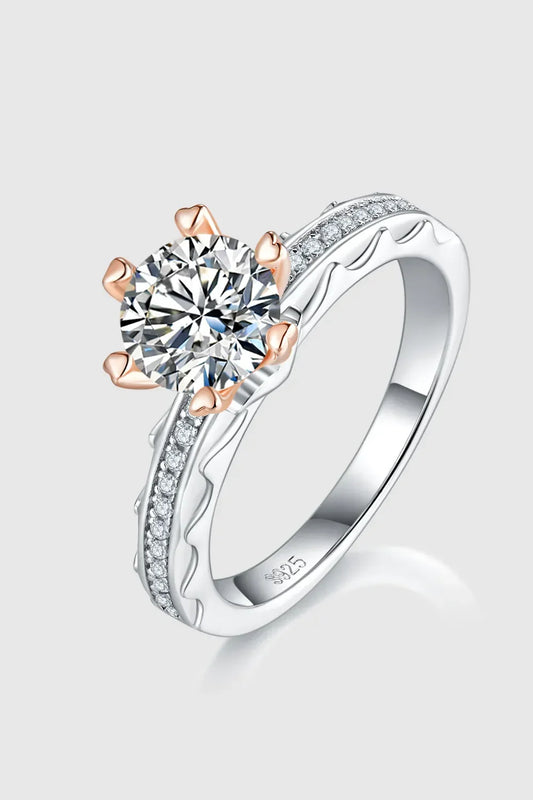 1 Carat Moissanite Sterling Silver Ring Francesca - Sparkle Women's Ring Velanci