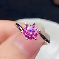 Moissanite Ring Giulia - 1ct Sterling Silver Band Polished Women's Ring Velanci