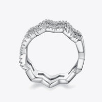 Moissanite Zigzag Stacking Rings Giulia - Everyday Sparkle Women's Ring Velanci