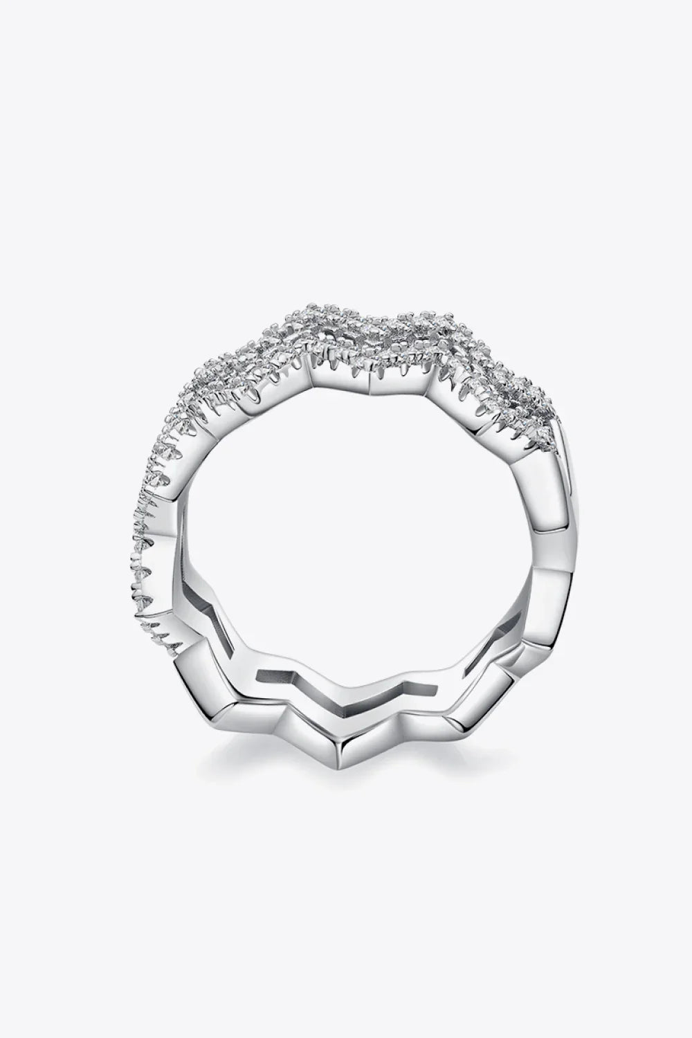 Moissanite Zigzag Stacking Rings Giulia - Everyday Sparkle Women's Ring Velanci