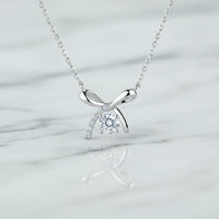 Rhodium-Plated Moissanite Sterling Necklace - Timeless Shine Velanci