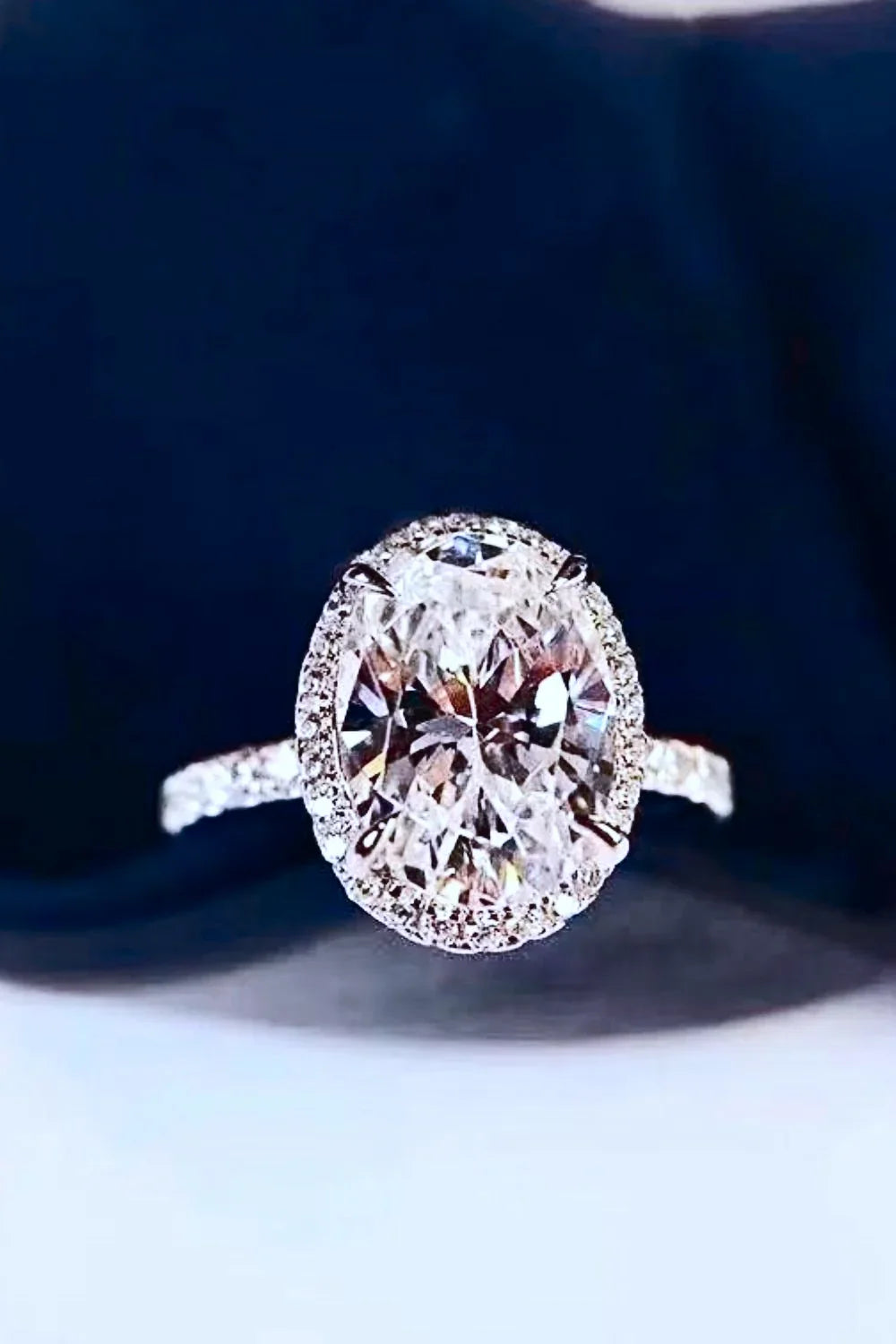 2 Carat Minimalist Moissanite Ring Alessia - Halo Shine Women's Ring Velanci