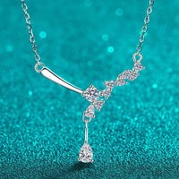 1 Carat Moissanite Necklace - Rhodium-Plated Sterling Silver Velanci