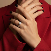 Ring Lucia - 1 Carat Moissanite Sterling Silver Sparkle Velanci