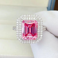 2 Carat Platinum-Plated Moissanite Ring Giovanna - Halo Glow Women's Ring Velanci