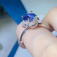 Ring Giulia - 2 Carat Moissanite Center, Sterling Silver Women's Ring Velanci