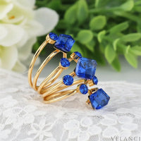 Ring Giulia - 18K Gold-Plated Layered Crystal Shine Women's Ring Velanci