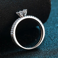 Moissanite Sterling Silver Ring Set Giovanna - Coastal Shine Women's Ring Velanci