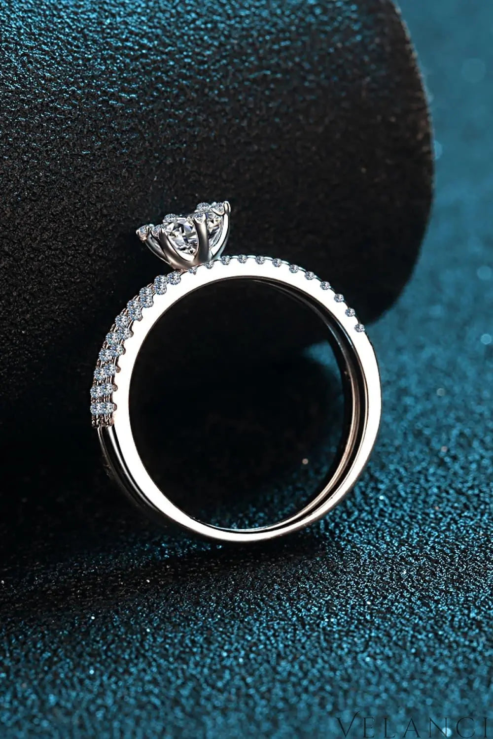 Moissanite Sterling Silver Ring Set Giovanna - Coastal Shine Women's Ring Velanci
