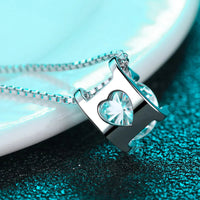 One Carat Moissanite Silver Chain Necklace - Ocean Glow Velanci