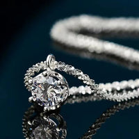 1ct Moissanite Necklace - Platinum-Plated Sterling Silver Velanci