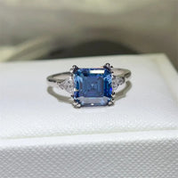 Ring Alessia - Sterling Silver 3 Carat Blue Moissanite Women's Ring Velanci