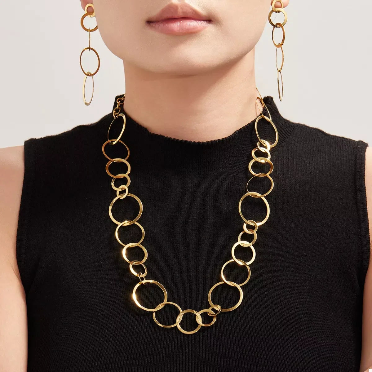 Chain Link Necklace - 18K Gold-Plated Coastal Glam Velanci