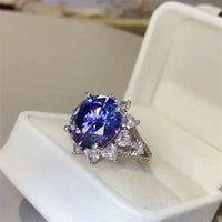 Ring Bianca - 10 Carat Moissanite Sterling Silver Halo Women's Ring Velanci