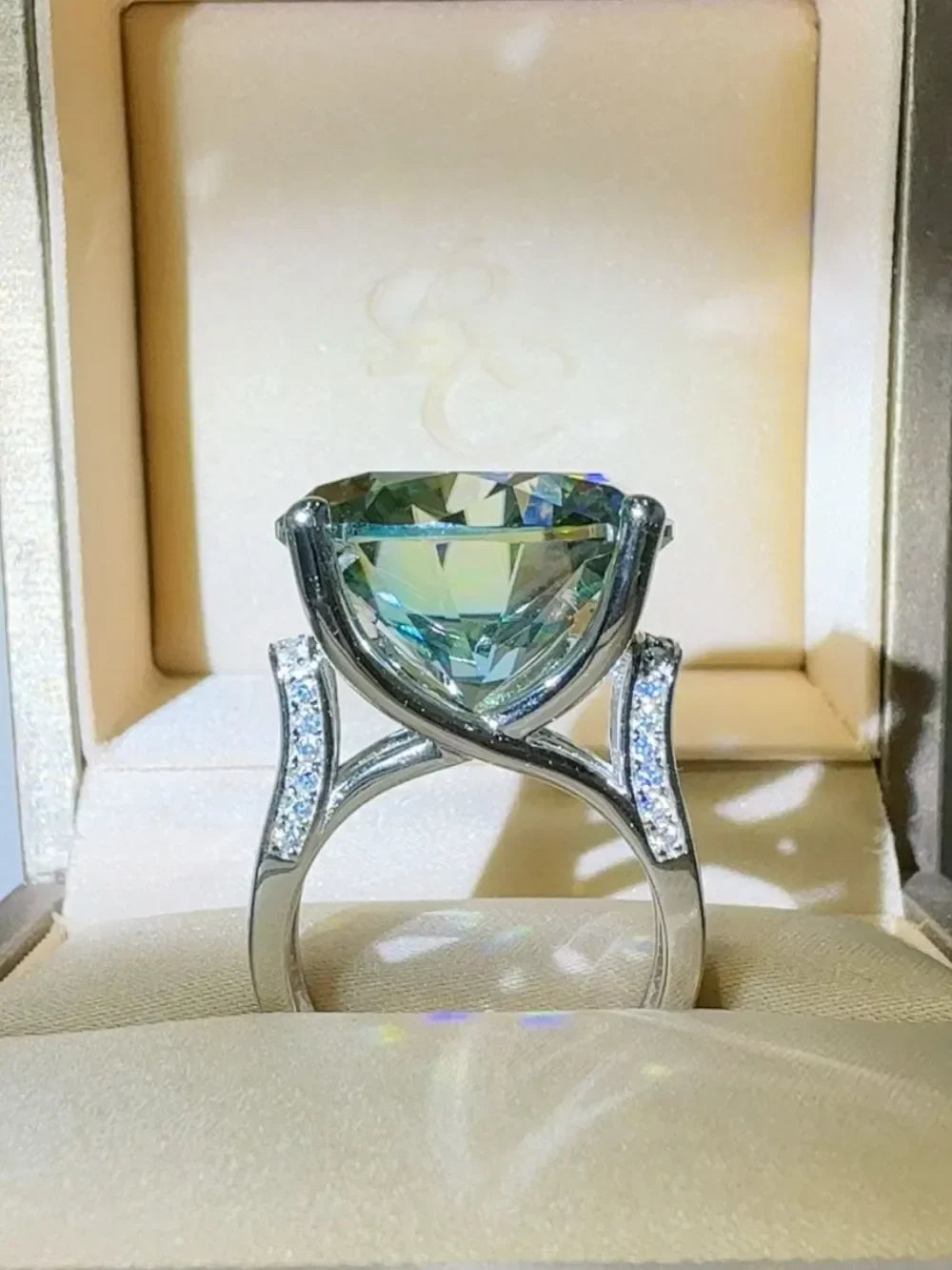 Ring Bianca - 20ct Moissanite Sterling Silver Ring Women's Ring Velanci