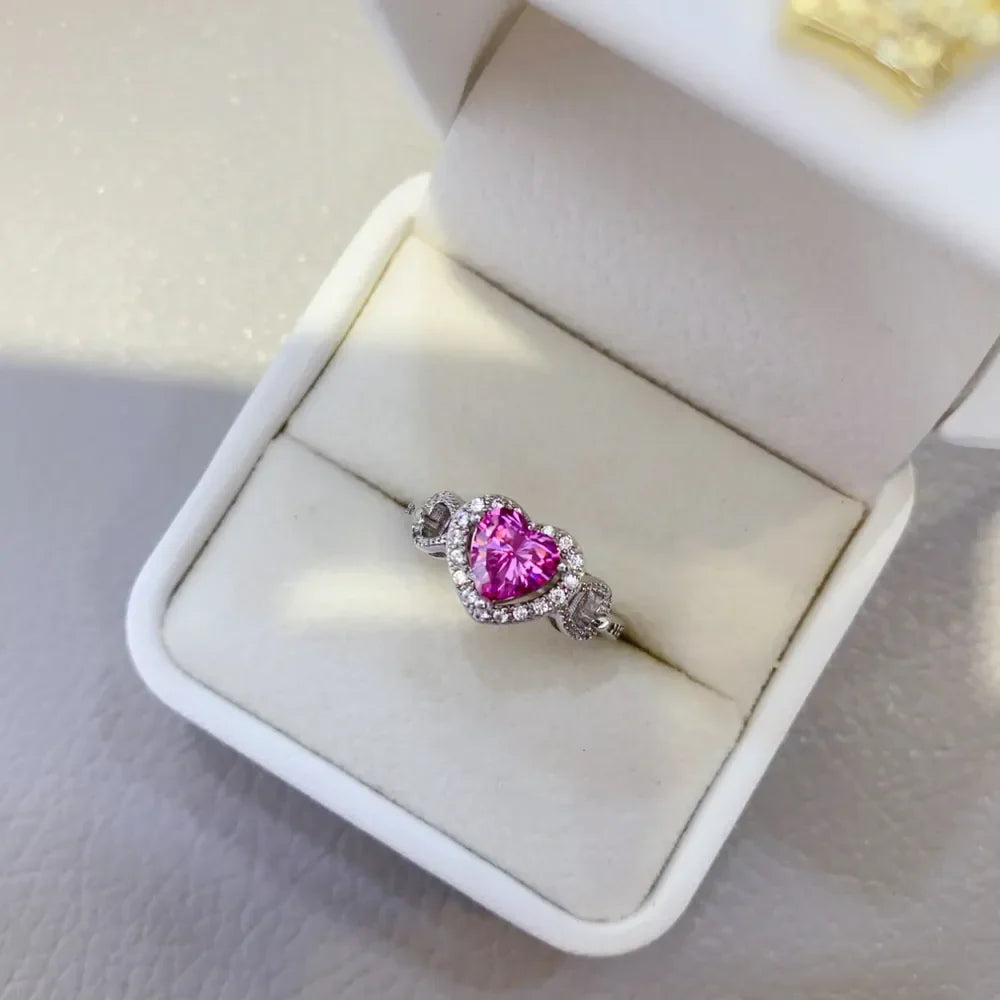 Ring Giulia - 1 Carat Moissanite Halo, Sterling Silver Women's Ring Velanci