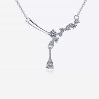 1 Carat Moissanite Necklace - Rhodium-Plated Sterling Silver Velanci