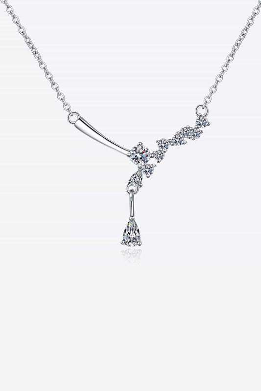 1 Carat Moissanite Necklace - Rhodium-Plated Sterling Silver Velanci