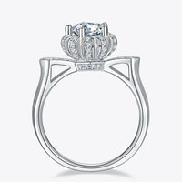 1 Carat Moissanite Platinum-Plated Ring Elena - Subtle Shine Women's Ring Velanci