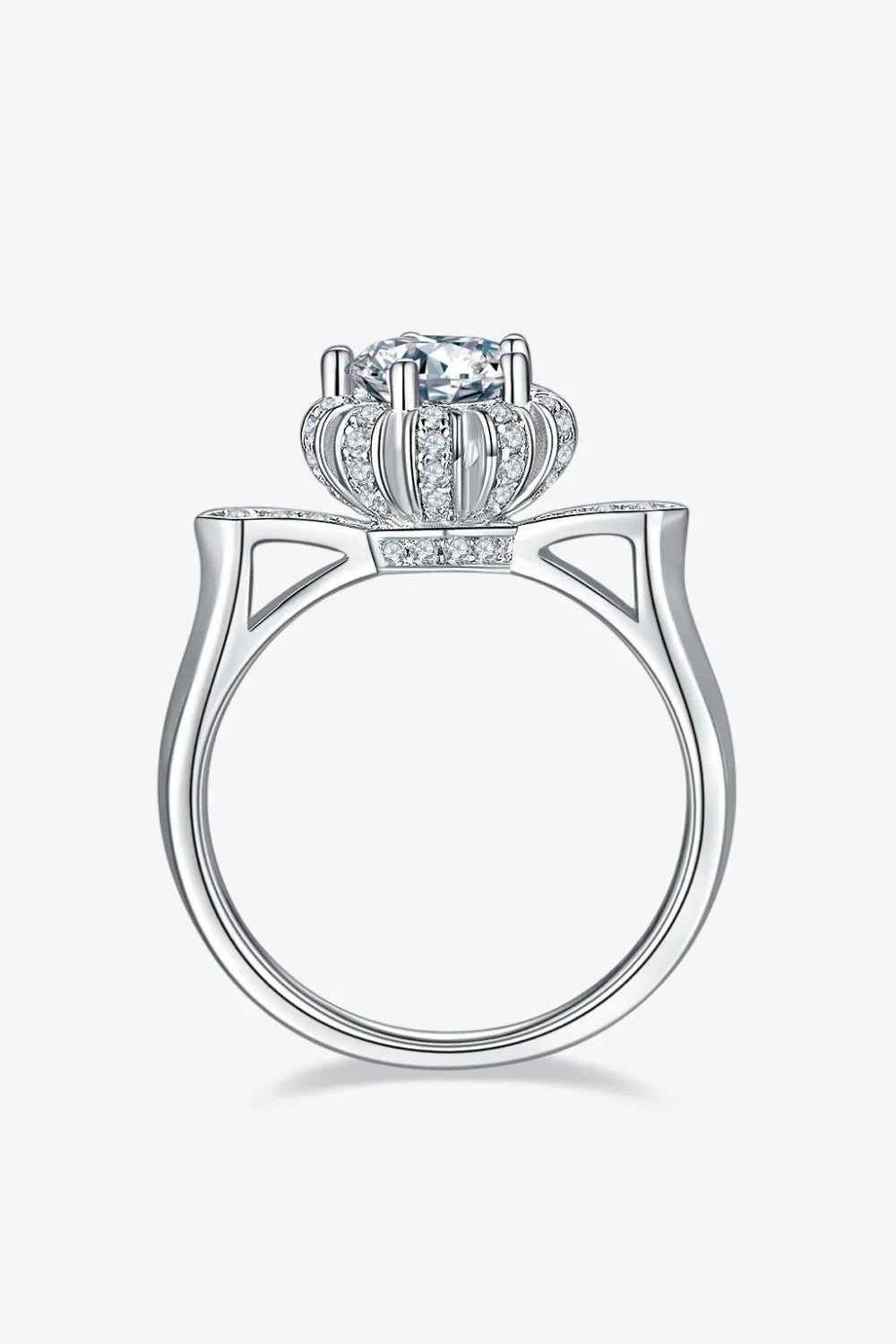 1 Carat Moissanite Platinum-Plated Ring Elena - Subtle Shine Women's Ring Velanci