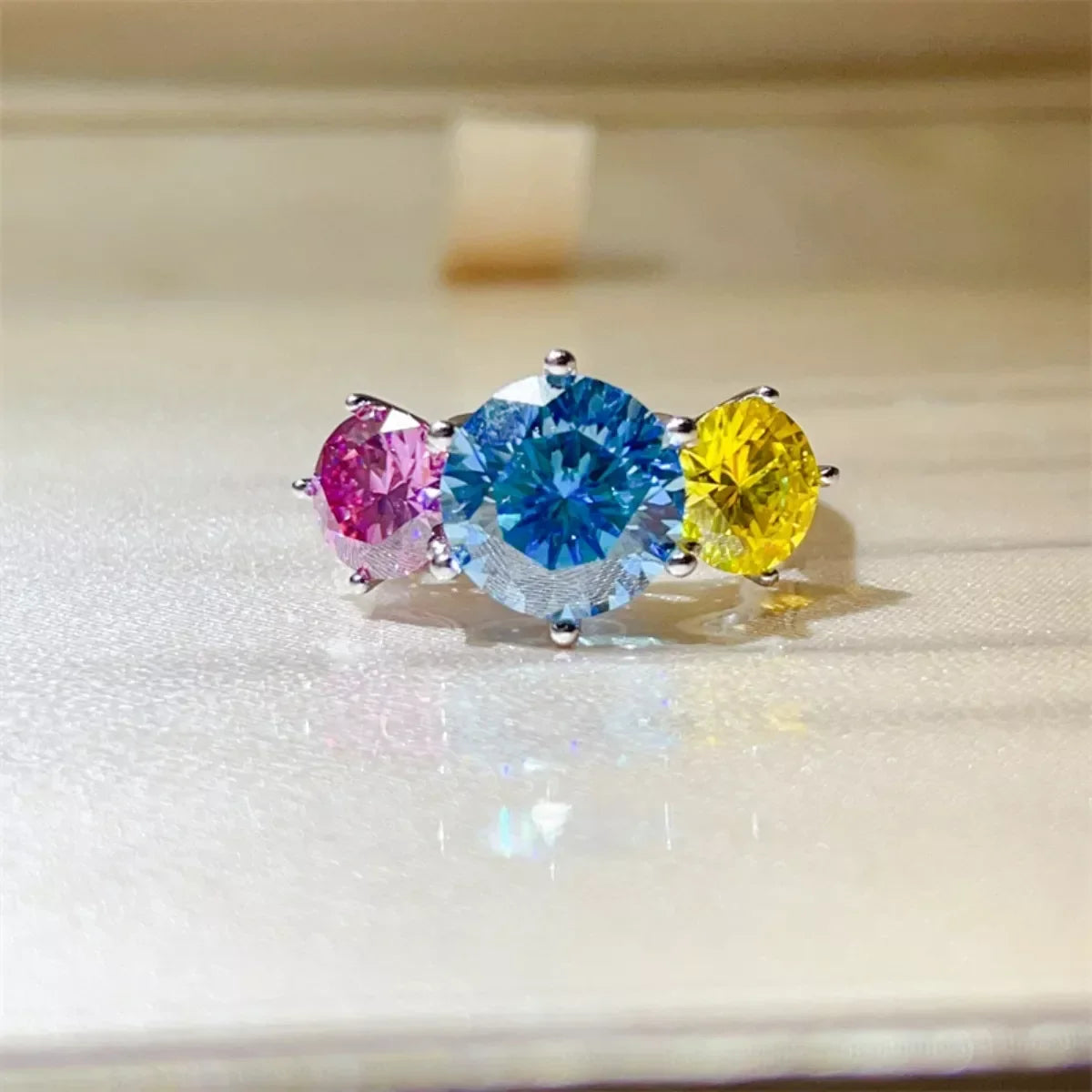 Moissanite Ring Giulia - 5 Carat Sterling Silver Shine Women's Ring Velanci