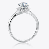 Ring Isabella - 1 Carat Moissanite, Split Shank Silver Women's Ring Velanci