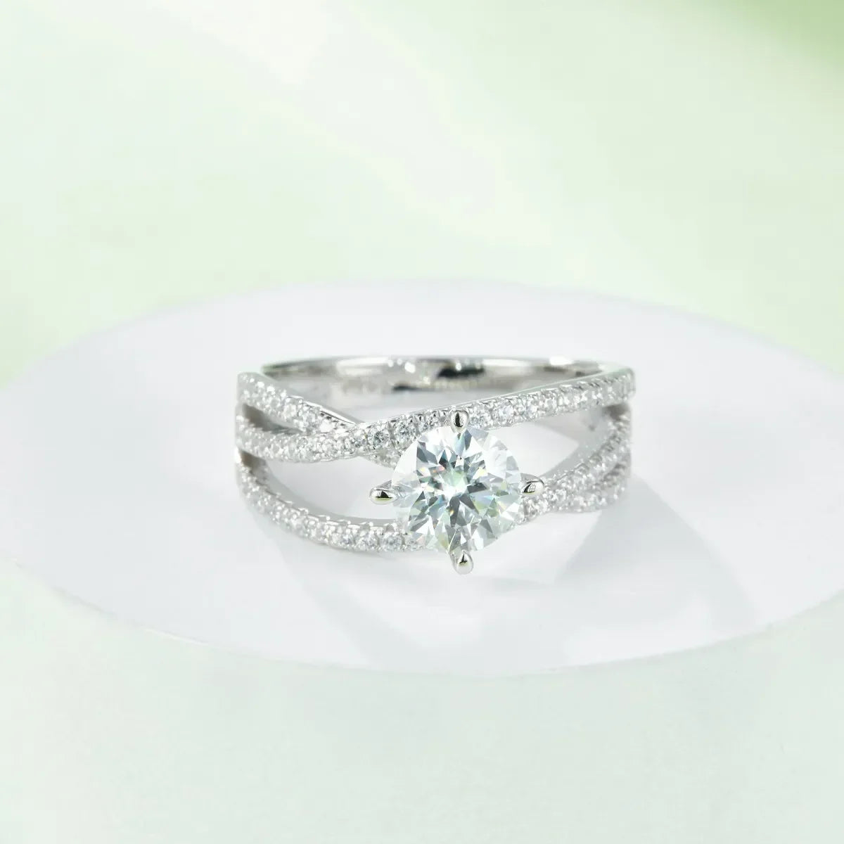 1 Carat Moissanite Sterling Silver Ring Giada - Daily Spark Women's Ring Velanci