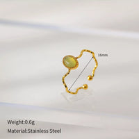 Ring Alessia - Wave-Open Gold-Plated Coastal Shine Women's Ring Velanci