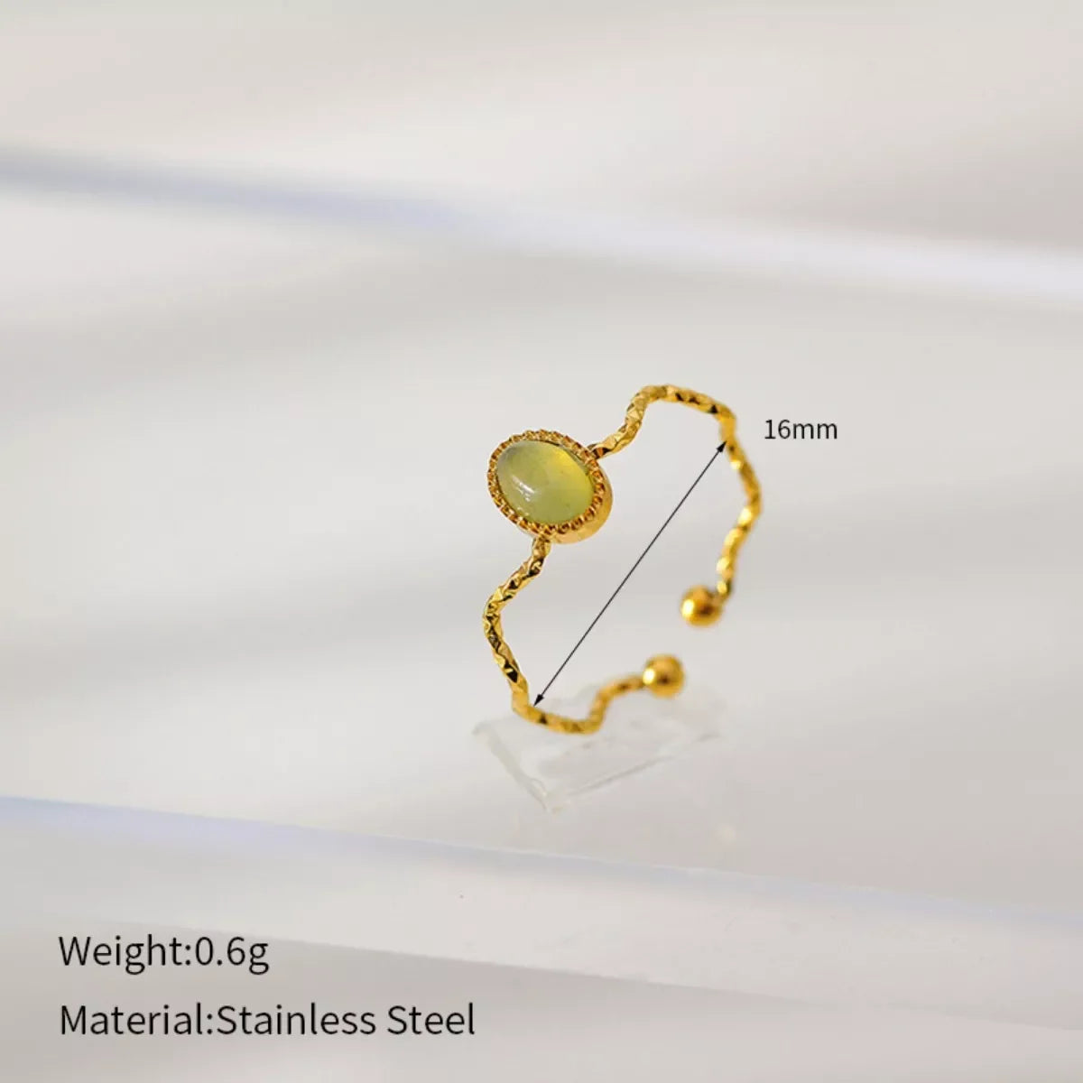 Ring Alessia - Wave-Open Gold-Plated Coastal Shine Women's Ring Velanci