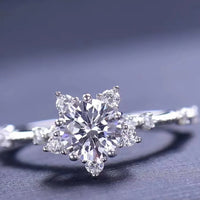 One Carat Moissanite Ring Giulia - Six-Prong Rose Gold Women's Ring Velanci