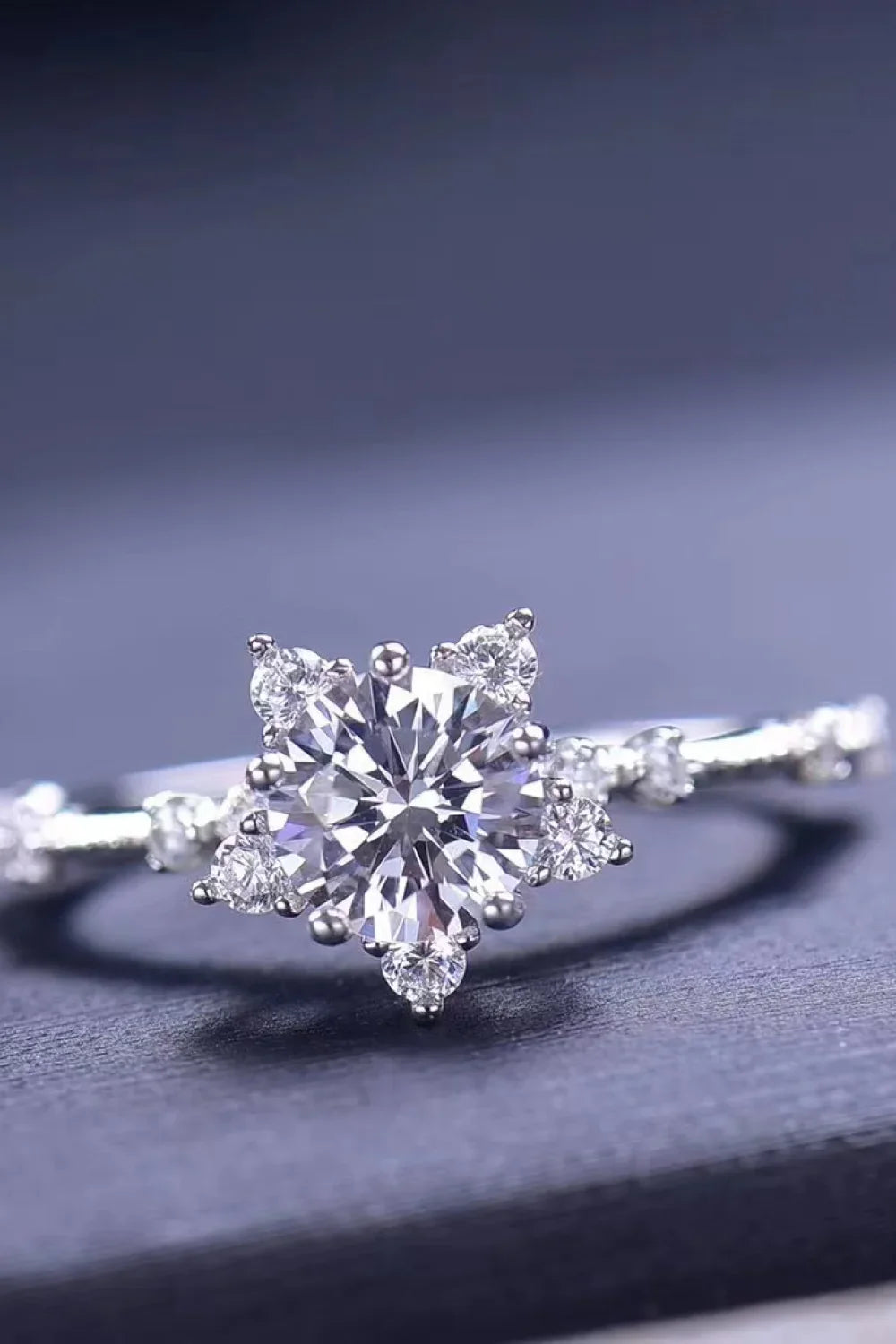 One Carat Moissanite Ring Giulia - Six-Prong Rose Gold Women's Ring Velanci