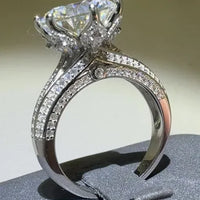 Sterling Silver Moissanite Ring Lucia - 5 Carat Brilliance Women's Ring Velanci