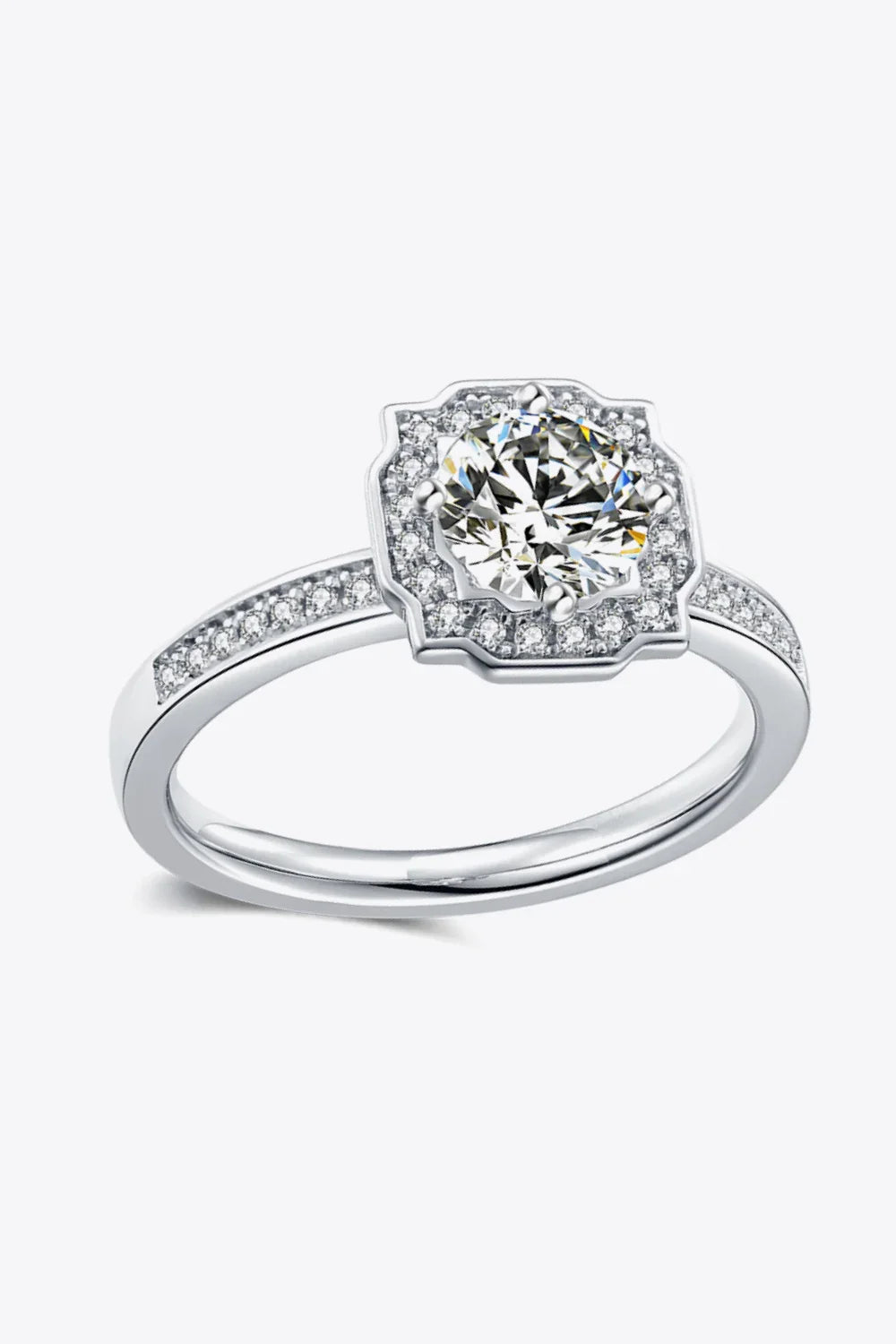 1 Carat Moissanite Ring Giulia - Halo Diamond Sparkle Women's Ring Velanci
