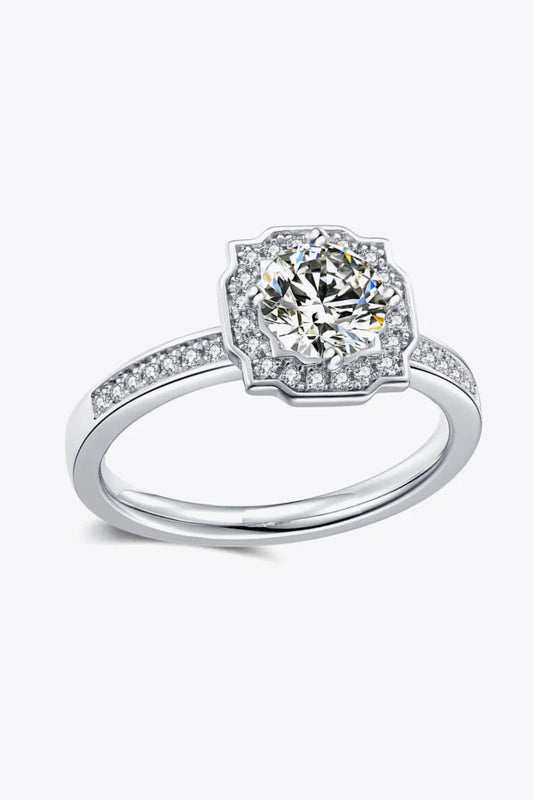 1 Carat Moissanite Ring Giulia - Halo Diamond Sparkle Women's Ring Velanci