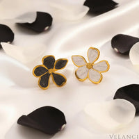 Flower Open Ring Chiara - Resin Inlay Gleaming Gold Women's Ring Velanci