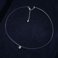 1 Carat Round Cut Moissanite Necklace - Sterling Silver Velanci