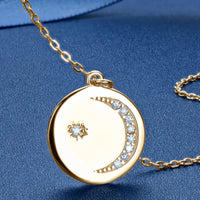 Moissanite Round Sterling Silver Necklace - All-Day Comfort Velanci