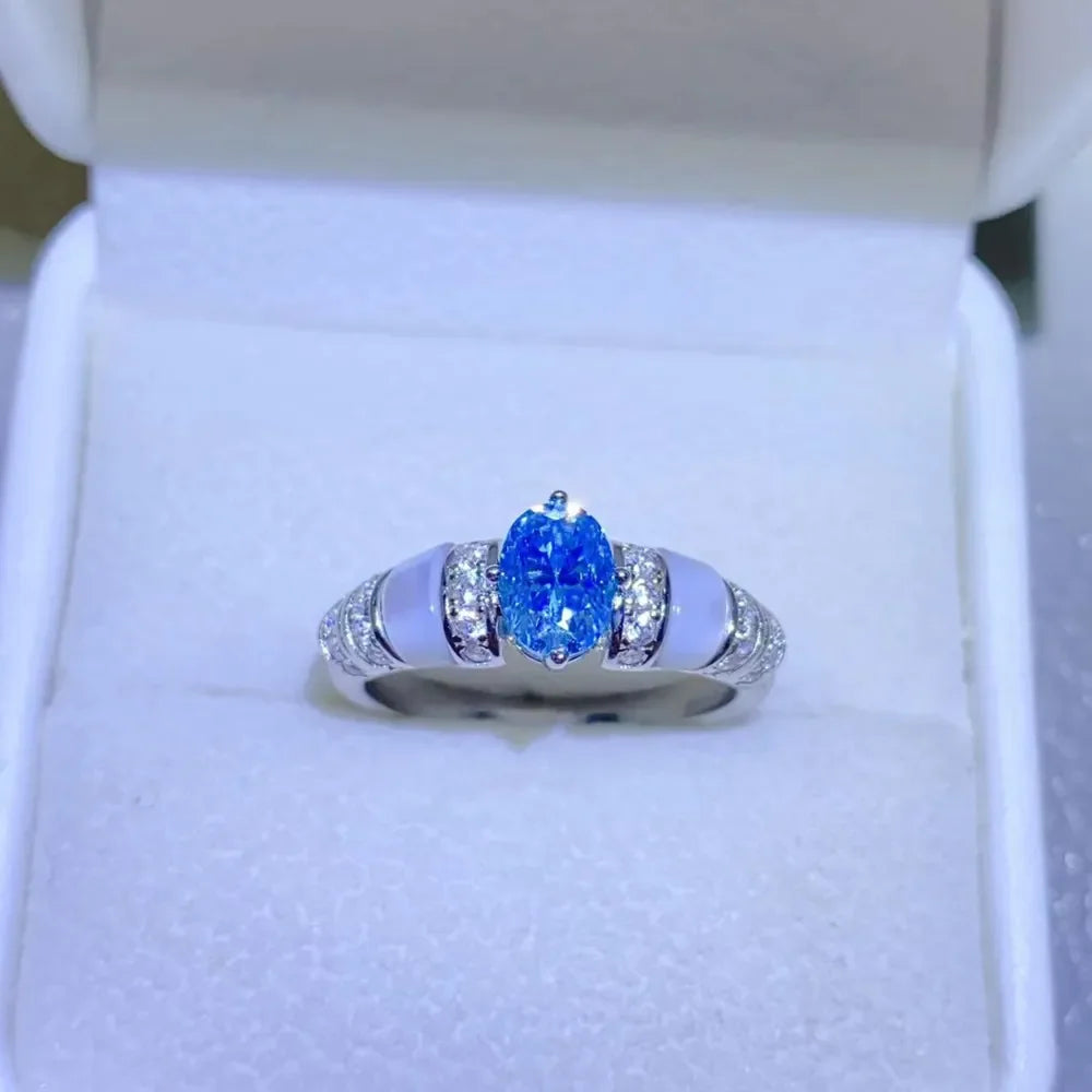 Ring Alessia - 1 Carat Moissanite Sterling Silver Ring Women's Ring Velanci