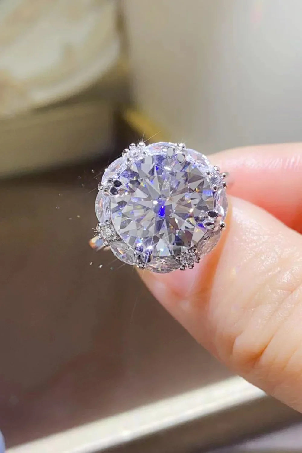 5 Carat Moissanite Sterling Ring Amelia - Coastal Shine Women's Ring Velanci