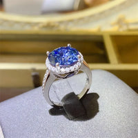5ct Moissanite Sterling Silver Ring Giovanna - Halo Shine Women's Ring Velanci