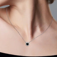 TwoTone 1 Carat Moissanite Pendant Necklace - Subtle Sparkle Velanci