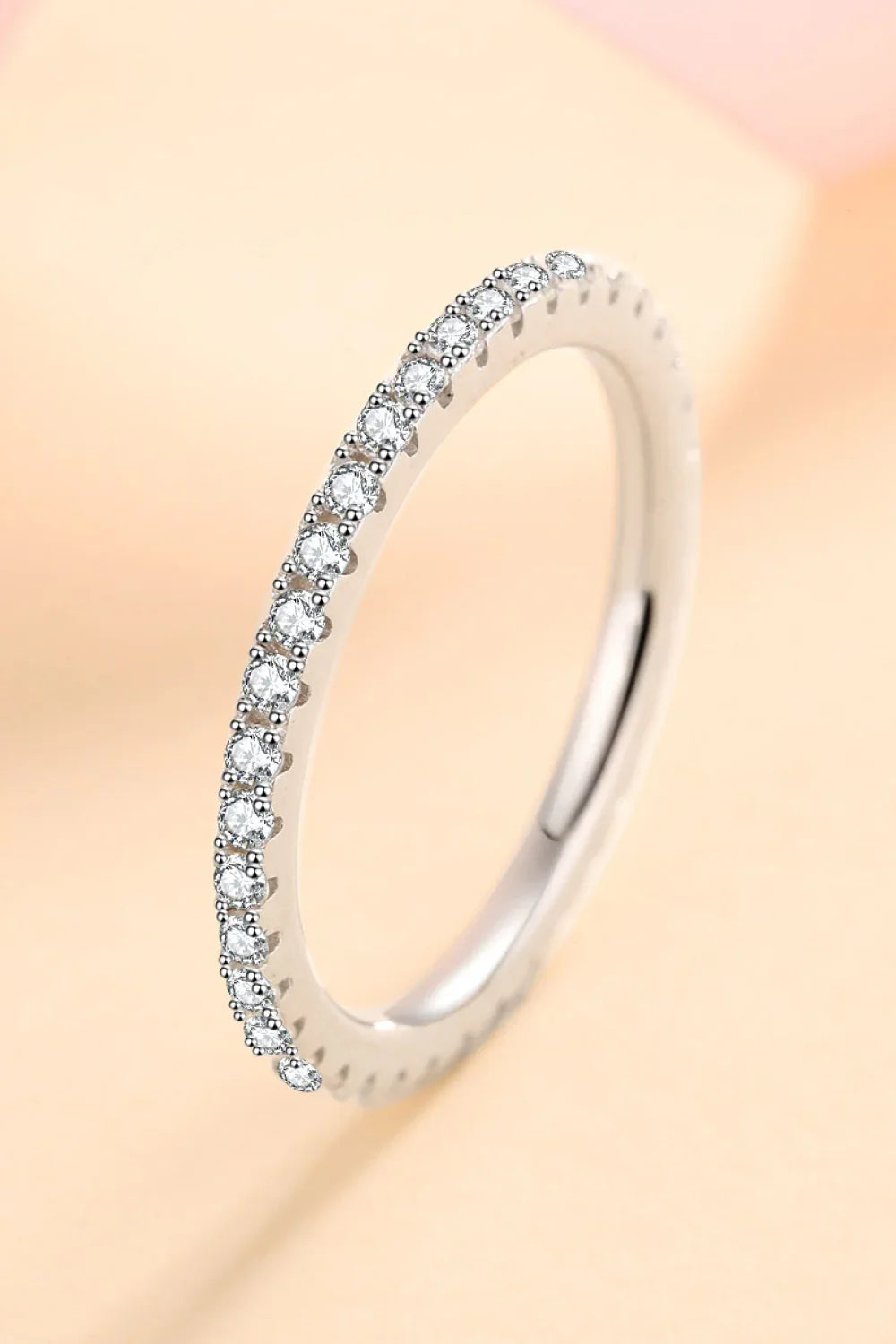 Moissanite Ring Livia - Minimalist Sterling Sparkle Women's Ring Velanci